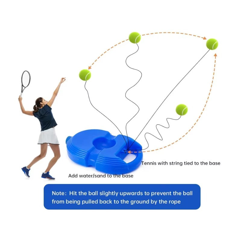 Heavy Duty Tennis Training Aids Base With Elastic Rope Ball Practice Self-Duty Rebound Tennis Trainer Partner Sparring Device
