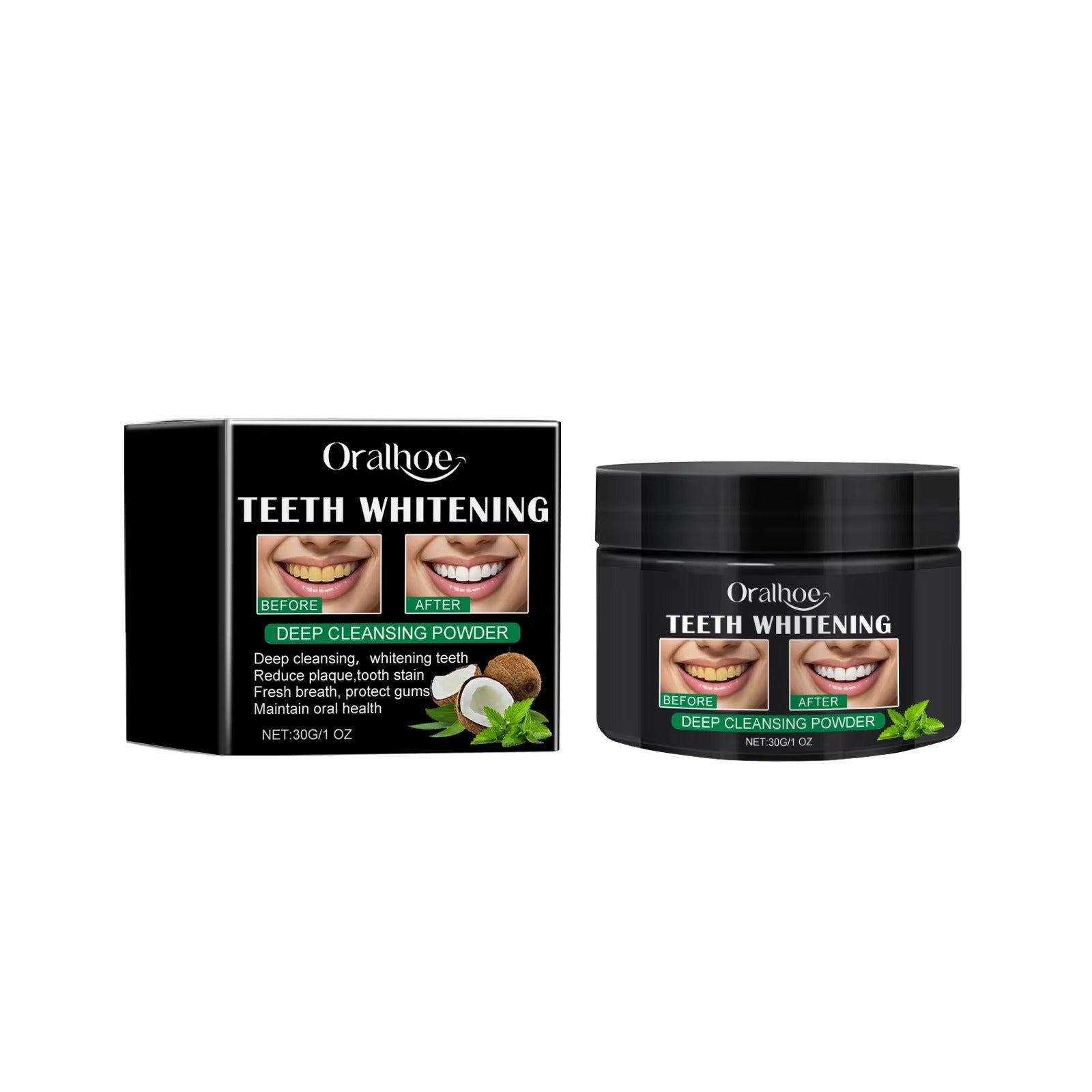 Activated Charcoal Teeth Whitening Powder Improve Teeth Yellowing Stain Strengthen Teeth Refresh Breath Tooth Brightening Powder