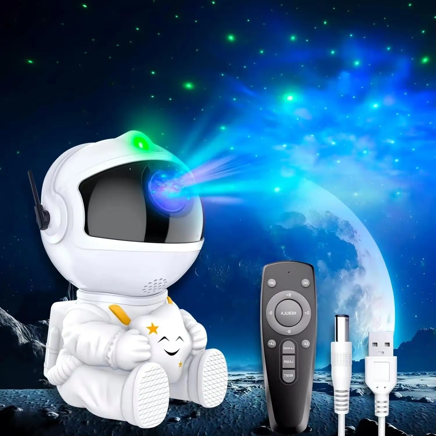 Galaxy Star Projector Night Light Astronaut Space Ceiling LED Lamp for Bedroom Home Decor Kids Gift - Starry Nebula Projector