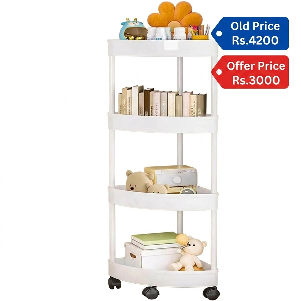 3/4Tiers Corner Storage Rack Shelves Organizer Space Saving Multi-Functional for Kitchen Living Room Bathroom
